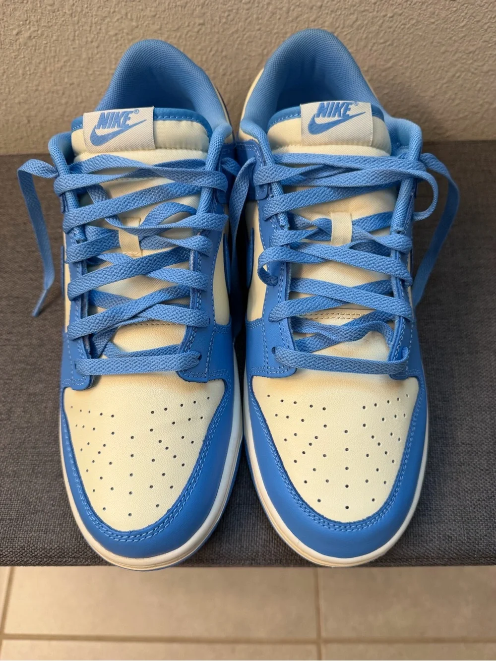 Nike Mens Light Blue and White Low-Top Sneakers